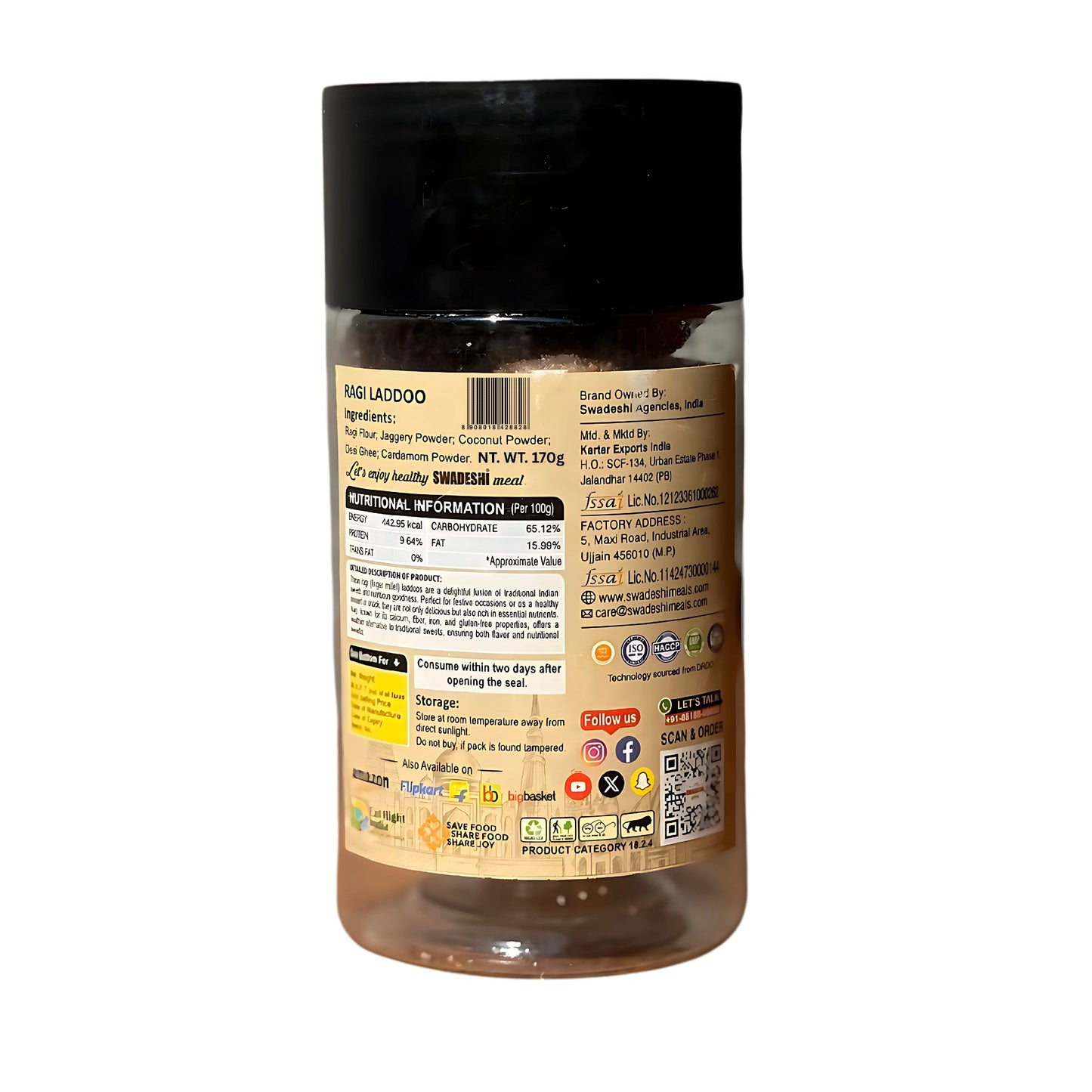 Swadeshi Ragi Laddoo 170 gms